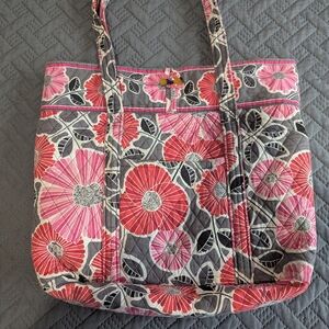 Vera Bradley Pink and Gray Floral Tote